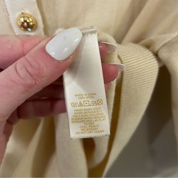 Kate Spade Afton Jeweled Button Down Wool Cardigan Ivory Off White Size Large - Picture 5 of 7